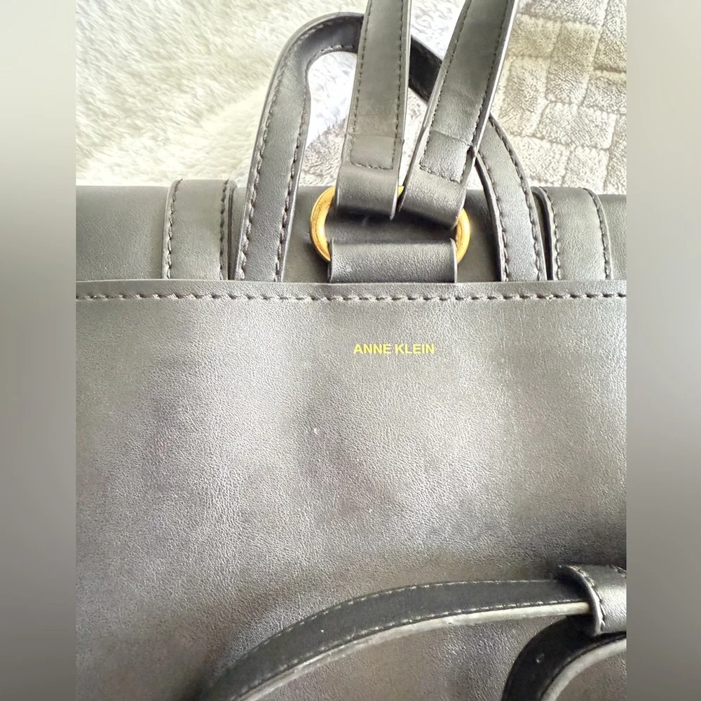 Anne Klein Black Ava Structured Backpack Bag
